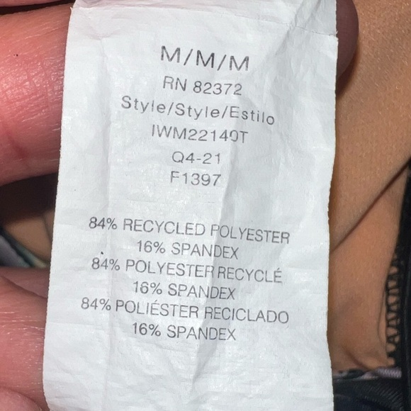 Ibiza Swimwear Black Tropical Floral Ruffled Swim Top Size Medium - Picture 3 of 9